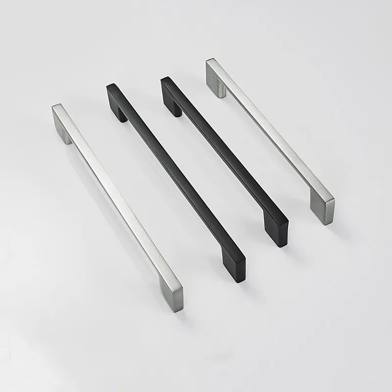 KK&FING 1PC Simple Black Aluminum Kitchen Cabinet Door Handles Drawer Pulls Glass Cabinet Wardrobe Door Pulls Furniture Hardware 1
