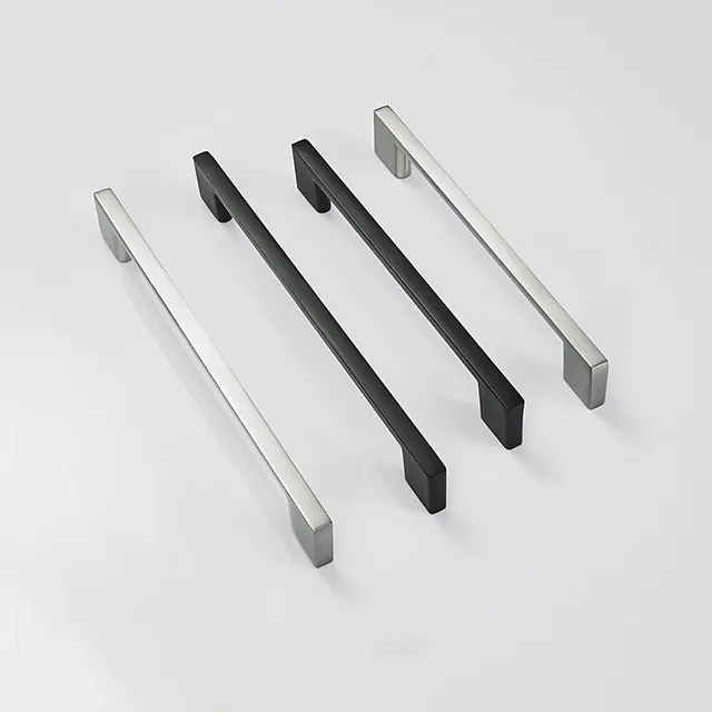 KK&FING 1PC Simple Black Aluminum Kitchen Cabinet Door Handles Drawer Pulls Glass Cabinet Wardrobe Door Pulls Furniture Hardware 1