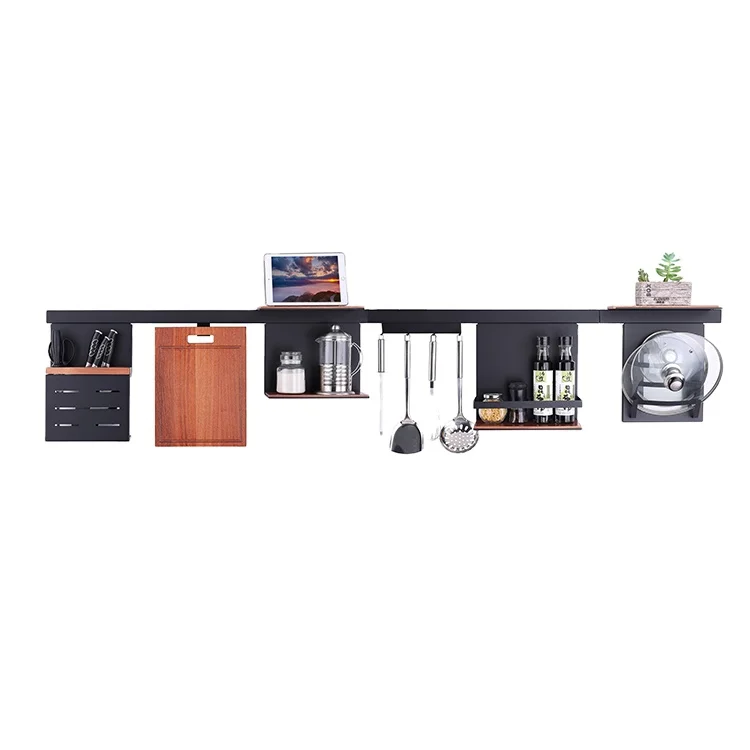 

12 Pcs/Set Anti Rust Anti Sacrtchers Wall Mounted Aluminum Kitchen Storage Rack