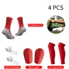 4 PCS Football Accessories Men Women Non-slip Sports Football Socks Bandage Shin Guards Elastic Socks Cover 4