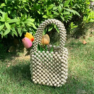 Женская сумка ручной вязки, деревянная женская сумка-мессенджер с вырезами через плечо, персонализированная сумка через плечо, оптовая продажа