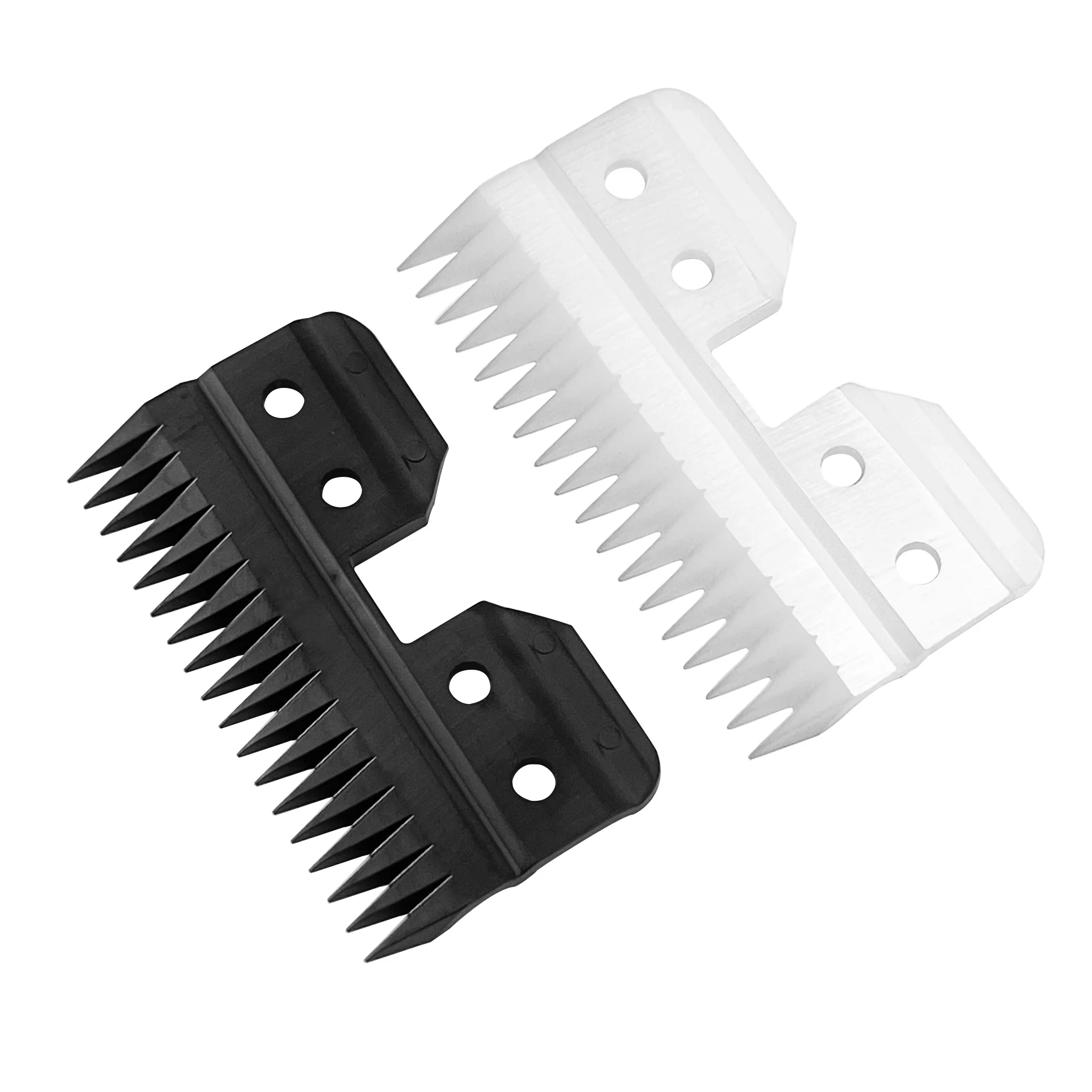 Dog Clipper Blades 2pcs 18 Teeth Clipper Blades Fast Feed Ceramic Blade Pet Dog Grooming Replacement Blades Andis Ceramic Parts