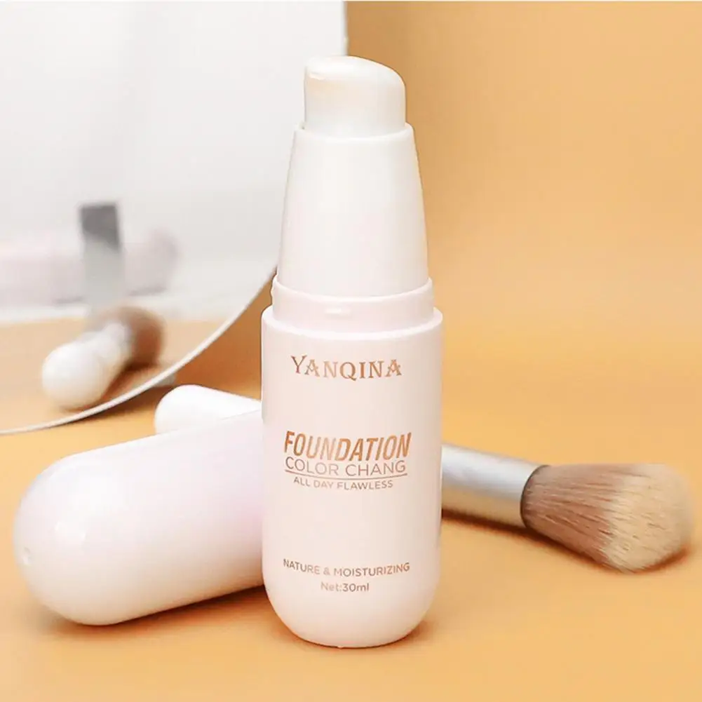 

Портативный Жидкий тональный крем Sdattor, 30 мл, меняющий температуру, естественный цвет, цвет слоновой кости, белый, яркий консилер, подходит для кожи