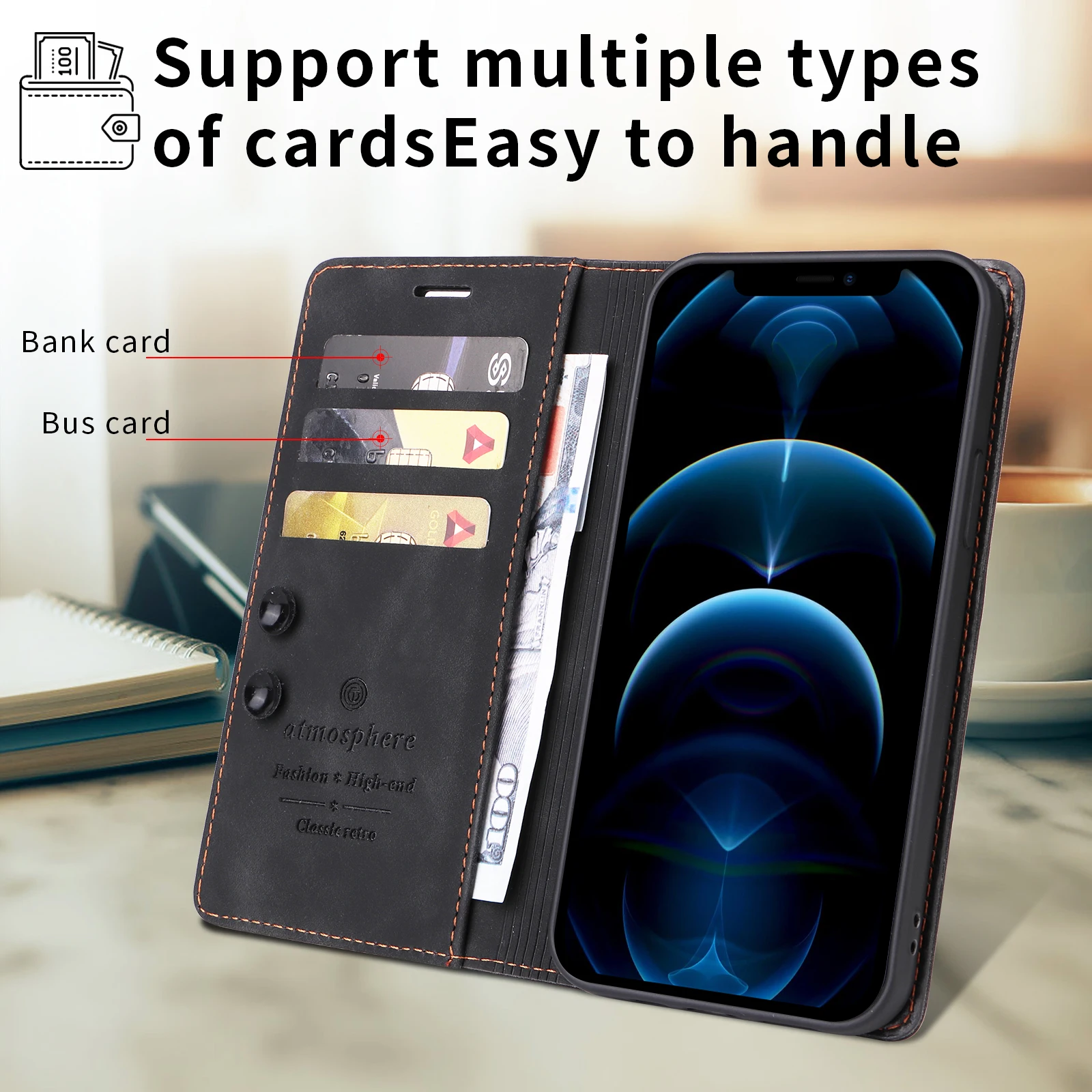 Leather Wallet Case For Samsung Galaxy A15 A14 A54 A33 A53 A73 A12 A22 A32 A52S A72 A21S A51 A71 A50S A20 Flip Stand Phone Cover 3