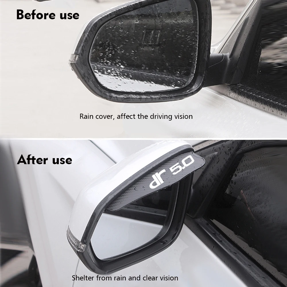2X Car Rearview Mirror Eyebrower Sticker Car Rain Eyebrow Cover For DR Motors 3 dr 5.0 dr f35 EV Auto Styling Accessories