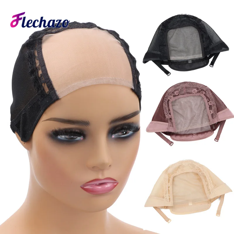 

4x4 U Part Lace Wig Cap For Making Wigs Mesh Silk Base Dome Cap Swiss Lace Weave Cap Hairnet Ventilated Wig Cap S M L Size