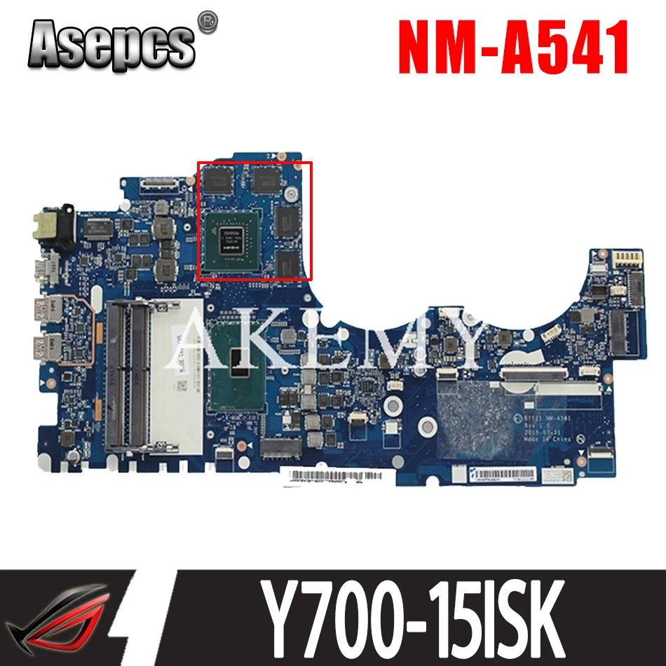 

For LENOVO IdeaPad Y700-15ISK Laptop Mainboard DDR4 W/ I5-6300HQ i7-6700HQ CPU GT940M GTX950M GPU NM-A541 Motherboard