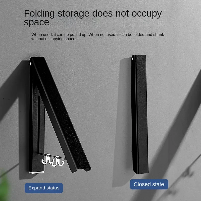Outdoor Balcony Invisible Clothes Drying Rod Wall-Mounted Foldable Aluminum Clothes Hanger Space Home Bathroom Accessories 5