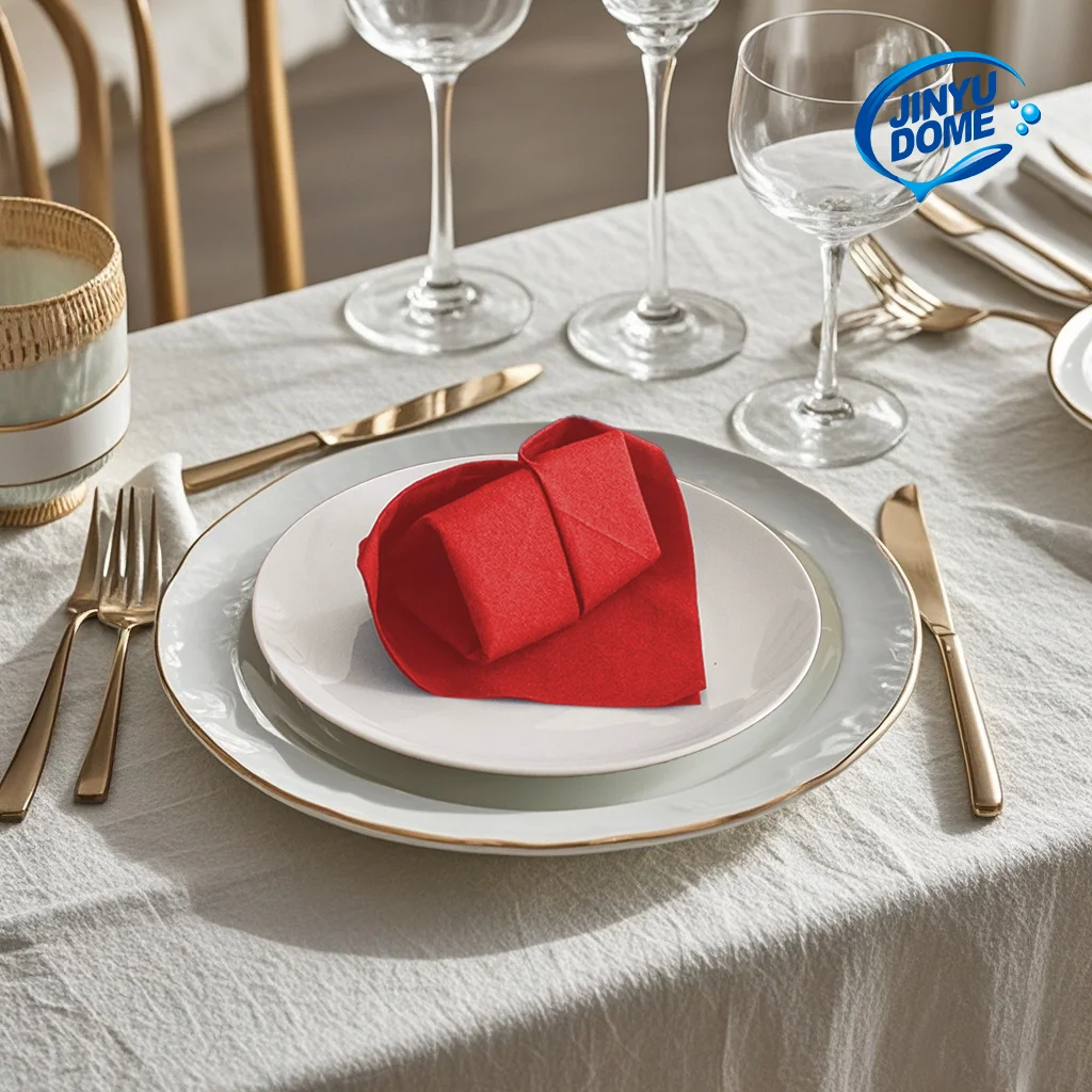 Description Picture 3 of itemJINYUDOME 25/50Pcs Disposable Linen-Feel Dinner Napkins,40*40cm Colored Napkin Towel,Prefold Paper Napkin Pads For Party Wedding