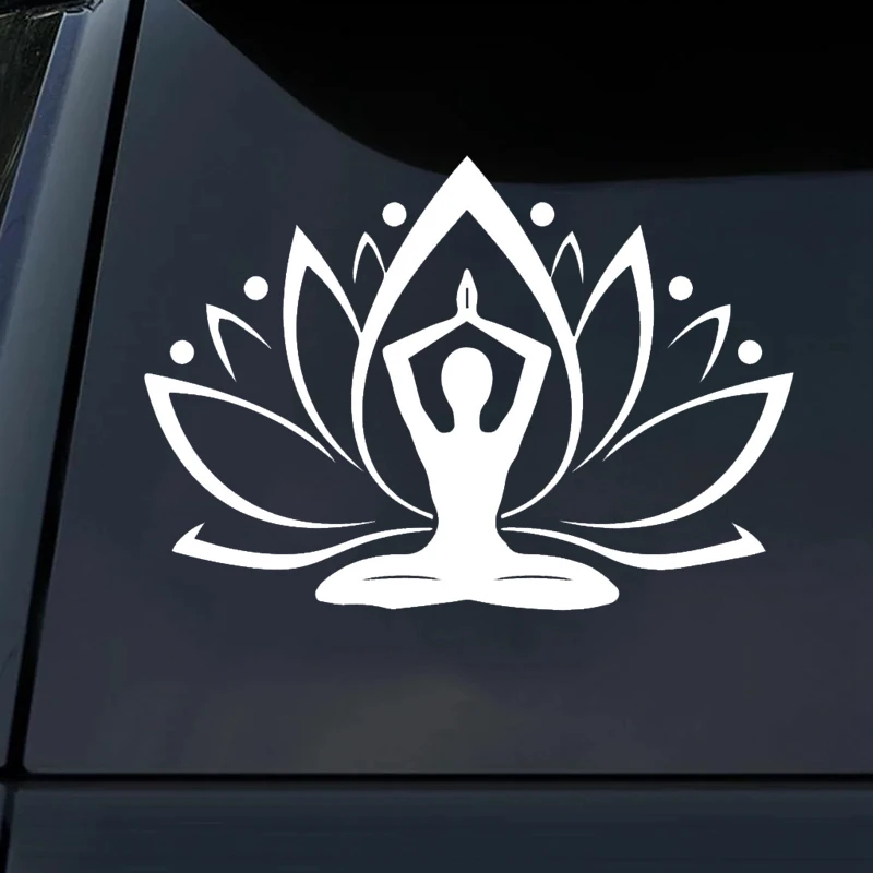 2pcs Lotus Yoga Stickers Vinyl Car Truck Laptop Window Skateboard Wall Art  Decal