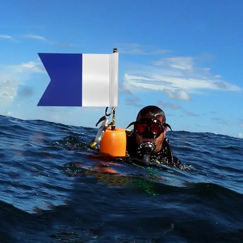 

Blue and white spliced Scuba Diving Flag Dive Flag for Boat 11x9inches Diving Warning Flag for Spearfishing Diving accessories
