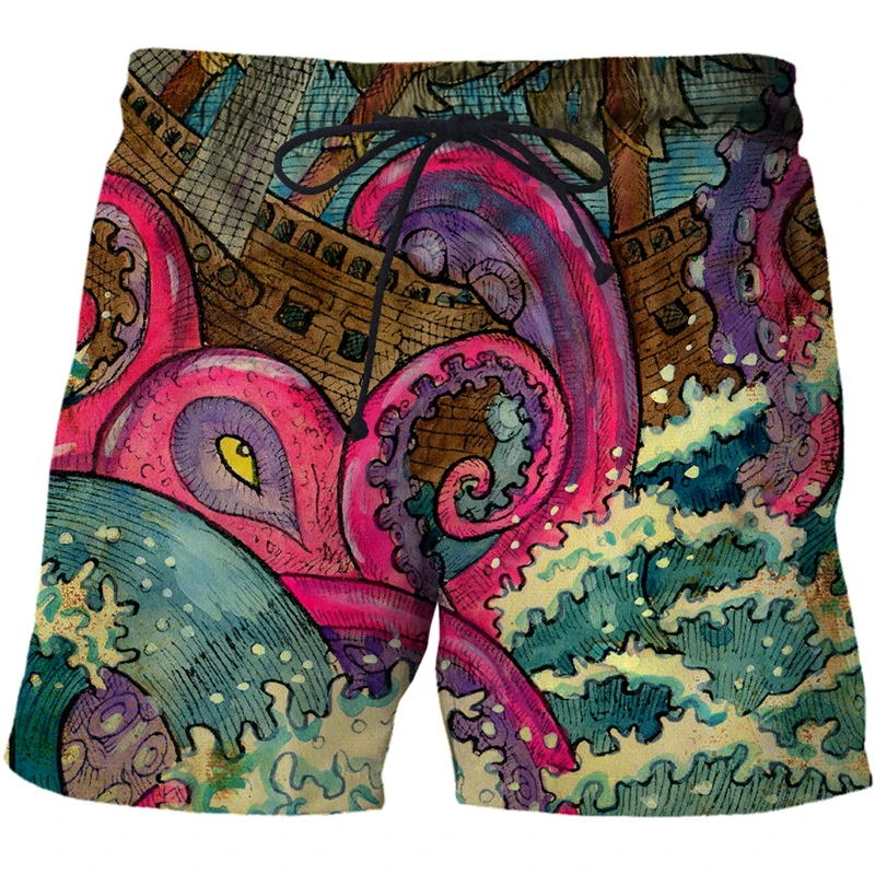 

2022 Men's Tarot art pattern Beach Shorts 3D Printed Swimming Trousers Extra Size Men's Casual Beach Shorts XXS-4XL