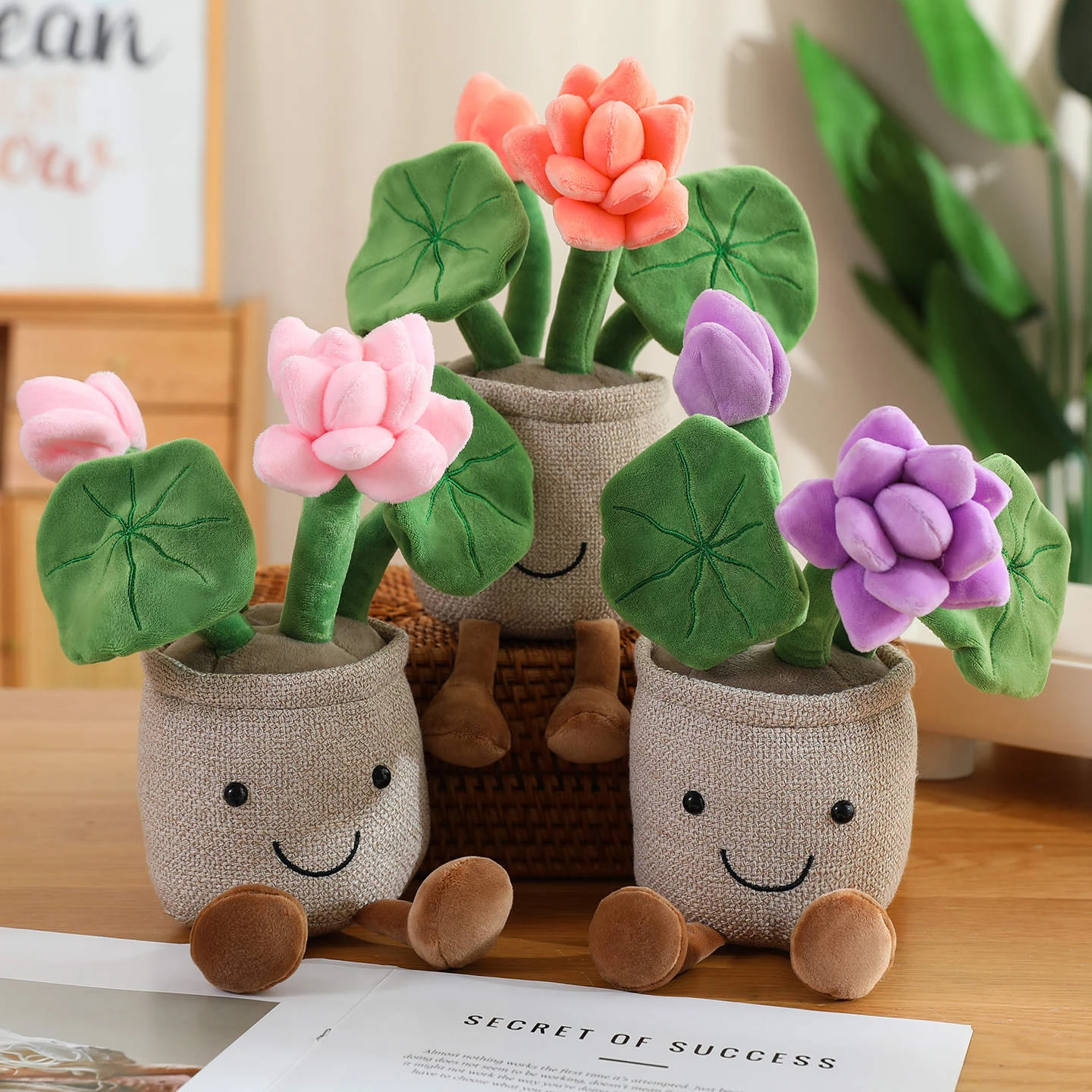 30cm Latest Beautiful Flower Plate Planting Doll Stuffed Plush Toy Handmade Doll Cartoon Anime Cute Gift Doll for Friends
