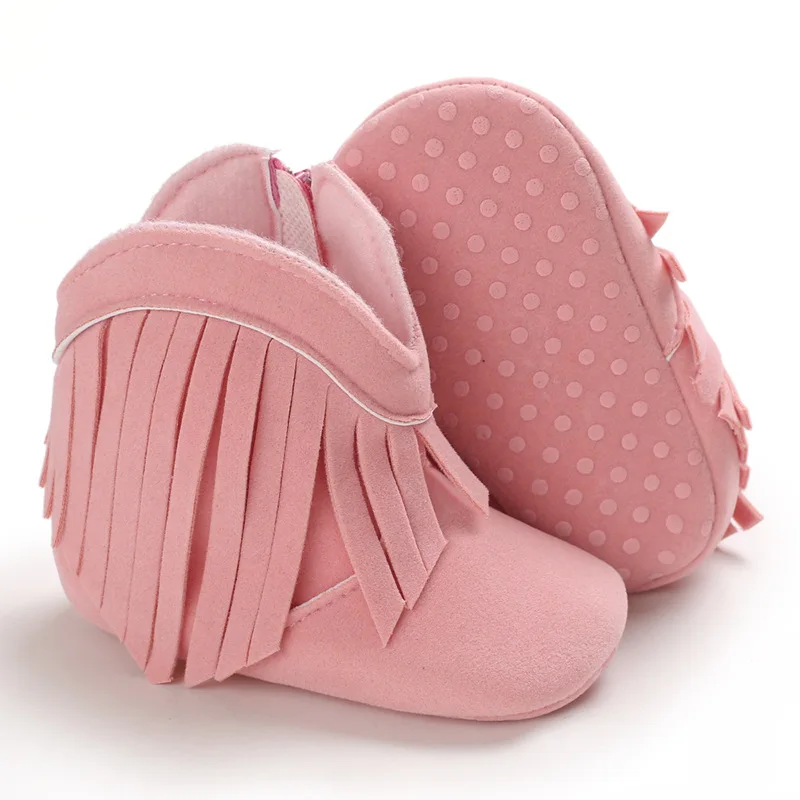 Fashionable Tassel Baby Boots for Boys and Girls Fashionable and Popular Western Denim Midsole Boots 0-18 Months Walking Shoes 5