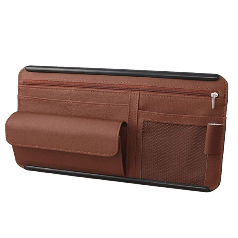 

Автомобильный солнцезащитный козырек сумка для хранения интерьер авто солнцезащитный козырек женский солнцезащитные очки Ручка Поддержка кожаный карман