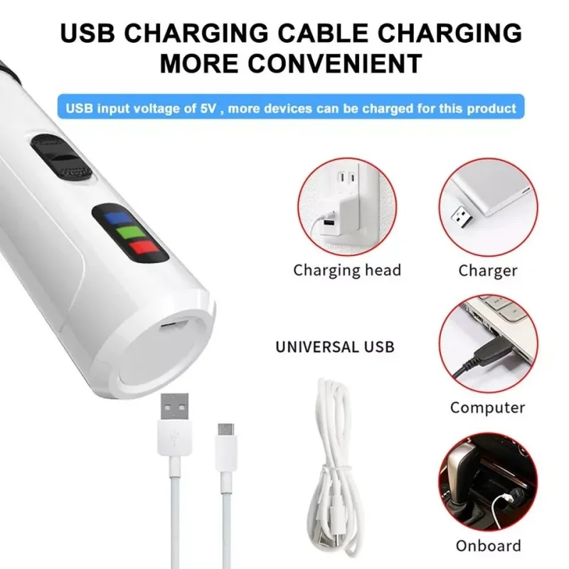 Rechargeable USB Charging Electric Pet Nail Grinder LED Pet Nail Grinder Trimmer Silent Claw Trimmer Tool Set