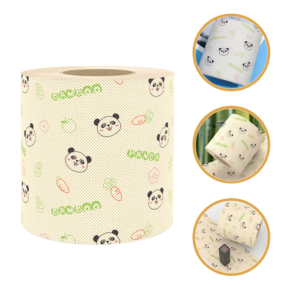 Roll Toilet Paper Pink Novelty Printing Bamboo Pulp Bathroom Cover