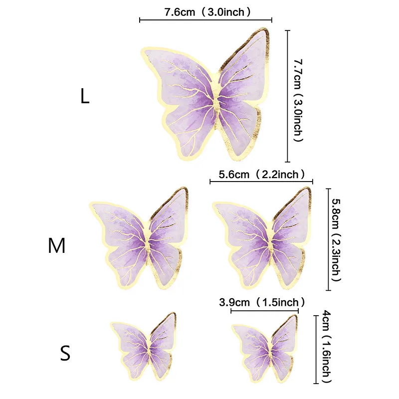 Elegant Butterfly Cake Toppers - Decorative Flags