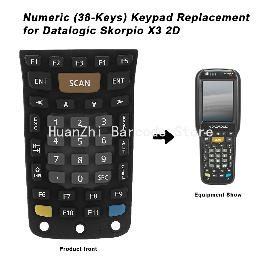 200 팩 데이터로직 Skorpio X3 2D 스캐너용 숫자 키패드, 38 키