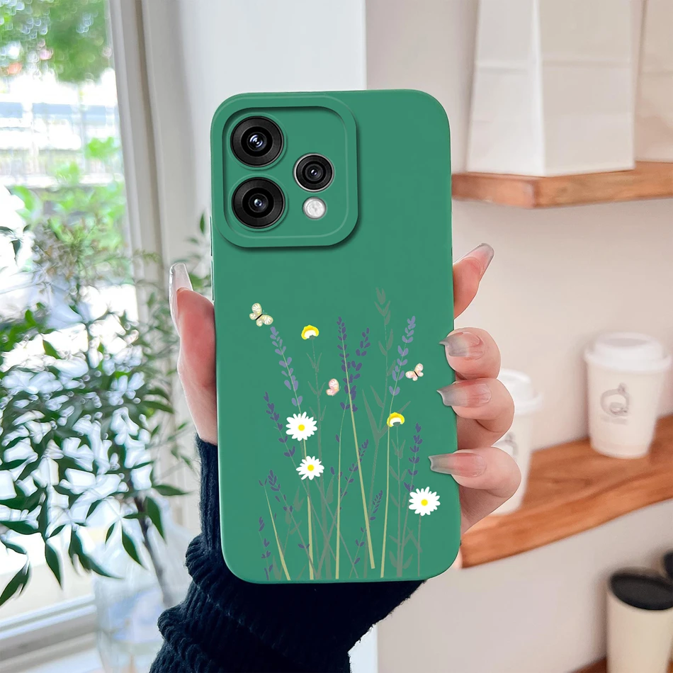 Candy Painted Flowers Lens Protection Soft Silicone Phone Case Cover