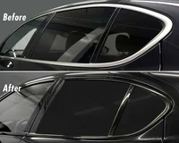 Car Stickers 3/5/7/10 cm Glossy Black Vinyl Wrap Stripe Adhesive Window Trim Film For Pillar Hood Roof Door 2