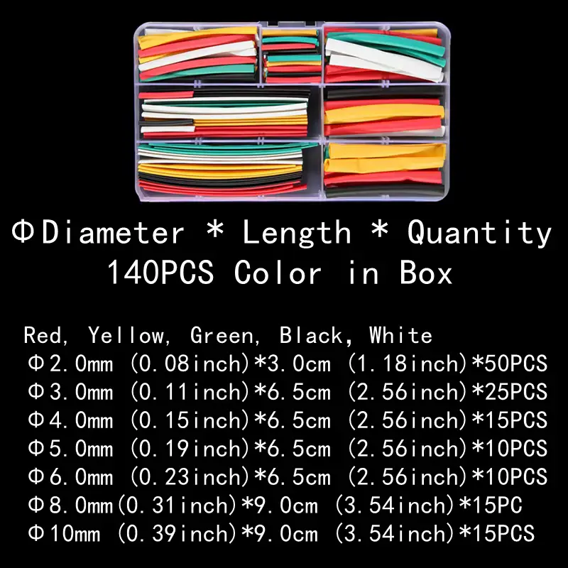 2:1,Heat Shrink Tubing,127-850 PCS,Insulated Polyolefin Sheathed,Electronic DIY Kit,Electrical Connection Tubing,Cable Sleeves image 18