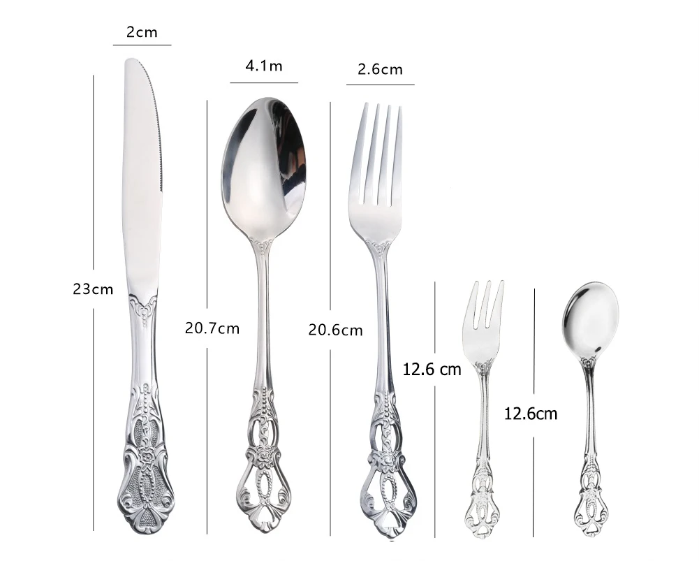 Stainless Steel Royal Cutlery Set Gold Dinnerware Western Food Tableware Christmas Knives Coffee Spoons Fruit Forks Gift 30pcs cutlery set western style cutlery set stainless steel cutlery set