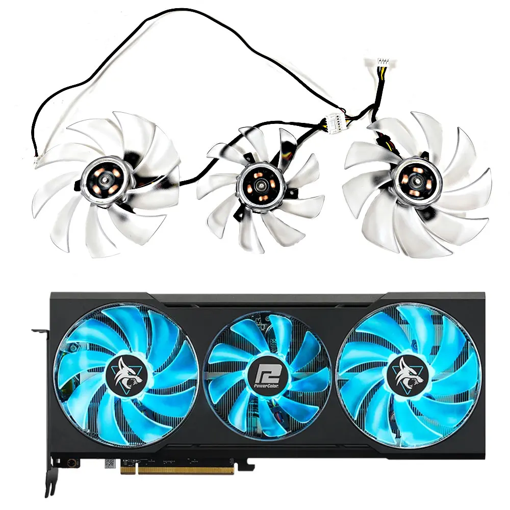 Nuova Sostituzione Ventola Di Raffreddamento Led 95Mm Per Scheda Video Grafica Powercolor Hellhound Spectral White Amd Radeon Rx 6700 Xt 12Gb Gddr6