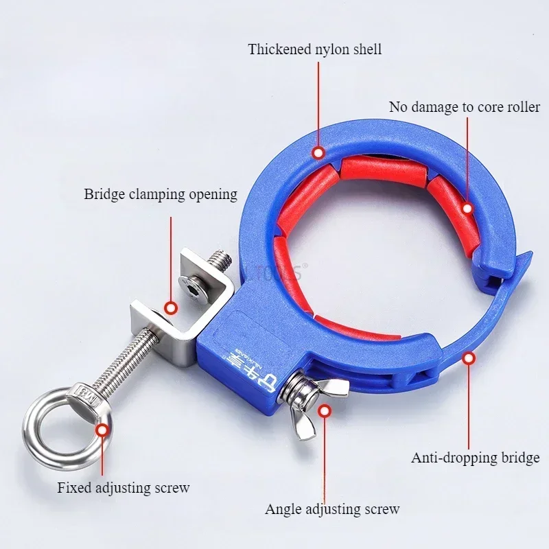 2pcs bridge pay off auxiliary pulley afjustable thickened bottom hanging dual-use 65mm stainless steel pay off auxiliary pulley