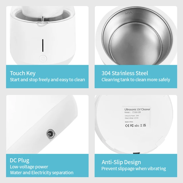 Household Ultrasonic UV Cleaner Dental Assistant Denture Bath Cleaning Kit For Braces Deep Cleaning Rechargeable Cleaner 2