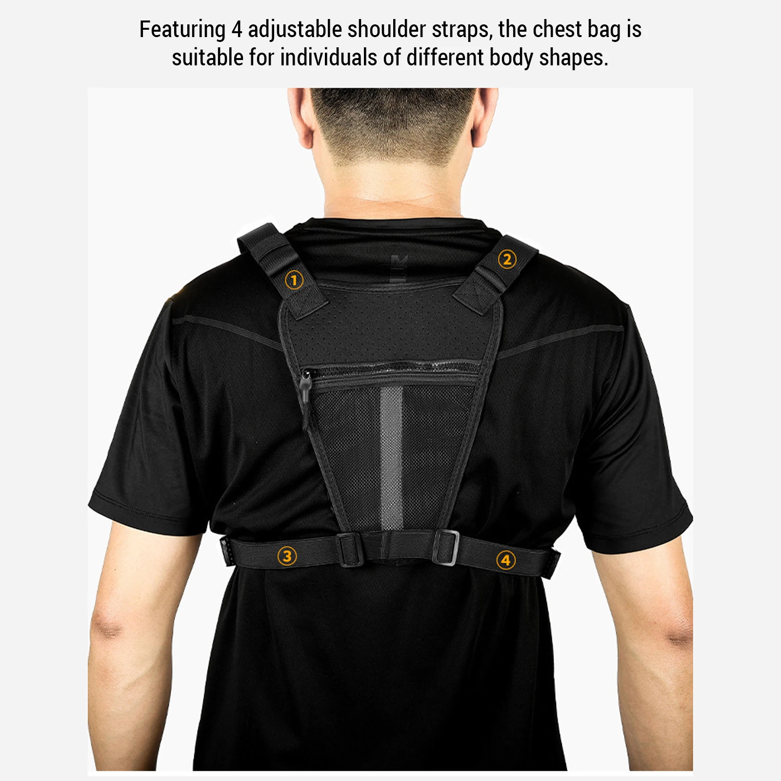 Front Chest Pack Running Chest Bag Running Vest Bag Breathable Sports Lightweight Adjustable Front Vest