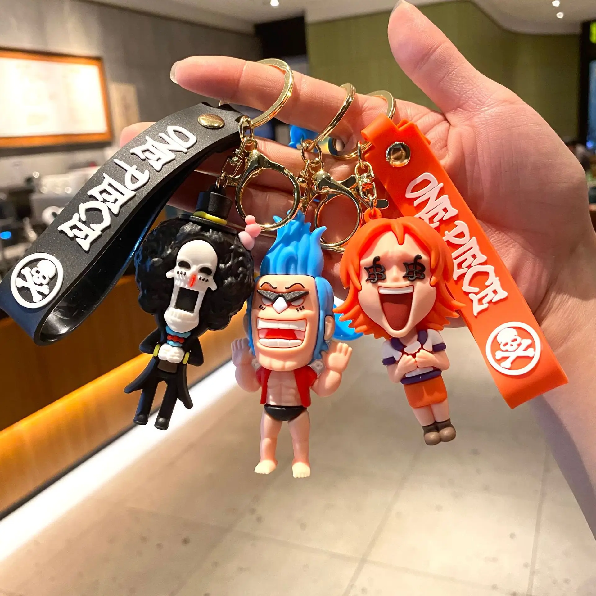 New Cartoon One Piece Key Chain Luffy Zoro Nami Usopp Chopper