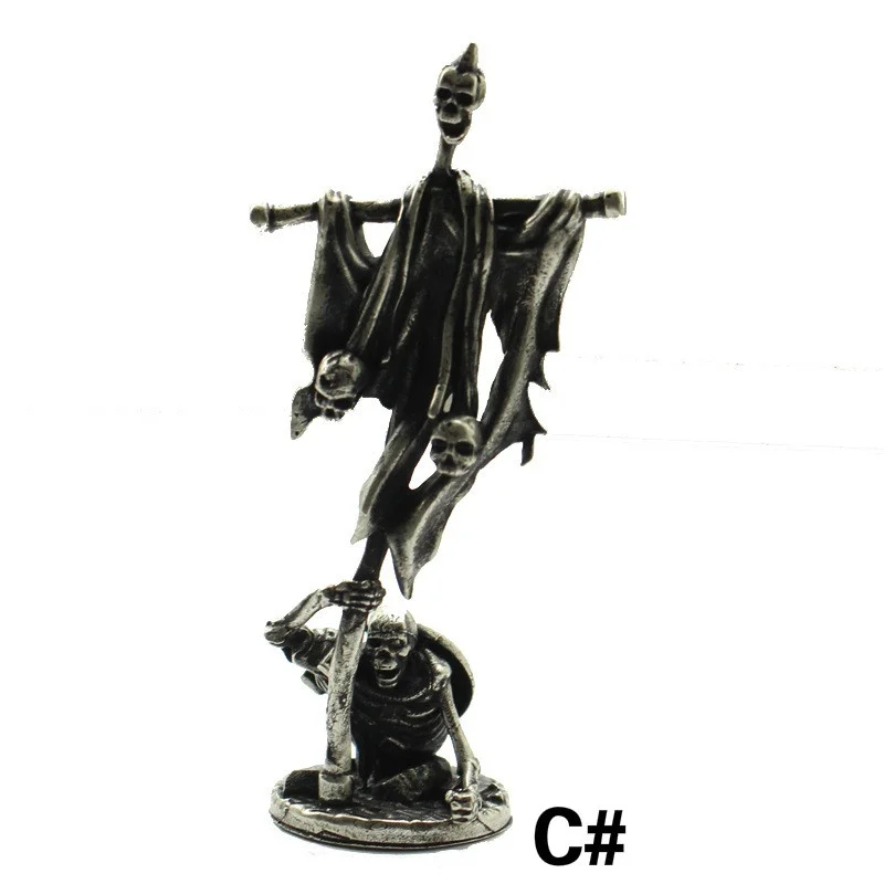 נחושת שלד לגיון פסלונים קישוט רטרו גולגולת מתכת חייל צבא מודל פסל שולחן קישוט קישוט