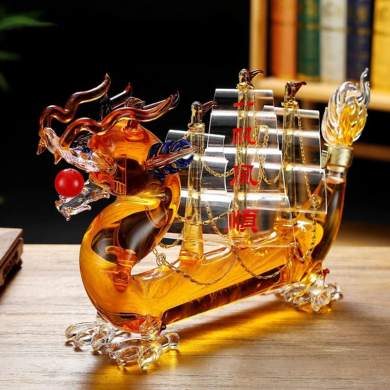 Drachen Dekanter Set – 1000 Ml Glas-Dekanter, Personalisierbar Für Whisky & Wein