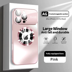 Luxury Glass Camera Lens with MagSafe - Compatible Wireless Charging Case - Shockproof Cover - iPhone 14 Plus (Pink)