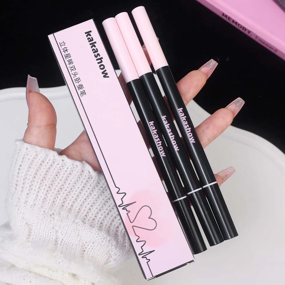 Double Head Matte Eyeshadow Pencil Waterproof Lasting Natural Brightening Glitter Korean Makeup Cosmetic eye shadow,eyeshadow stick,eye shadow stick