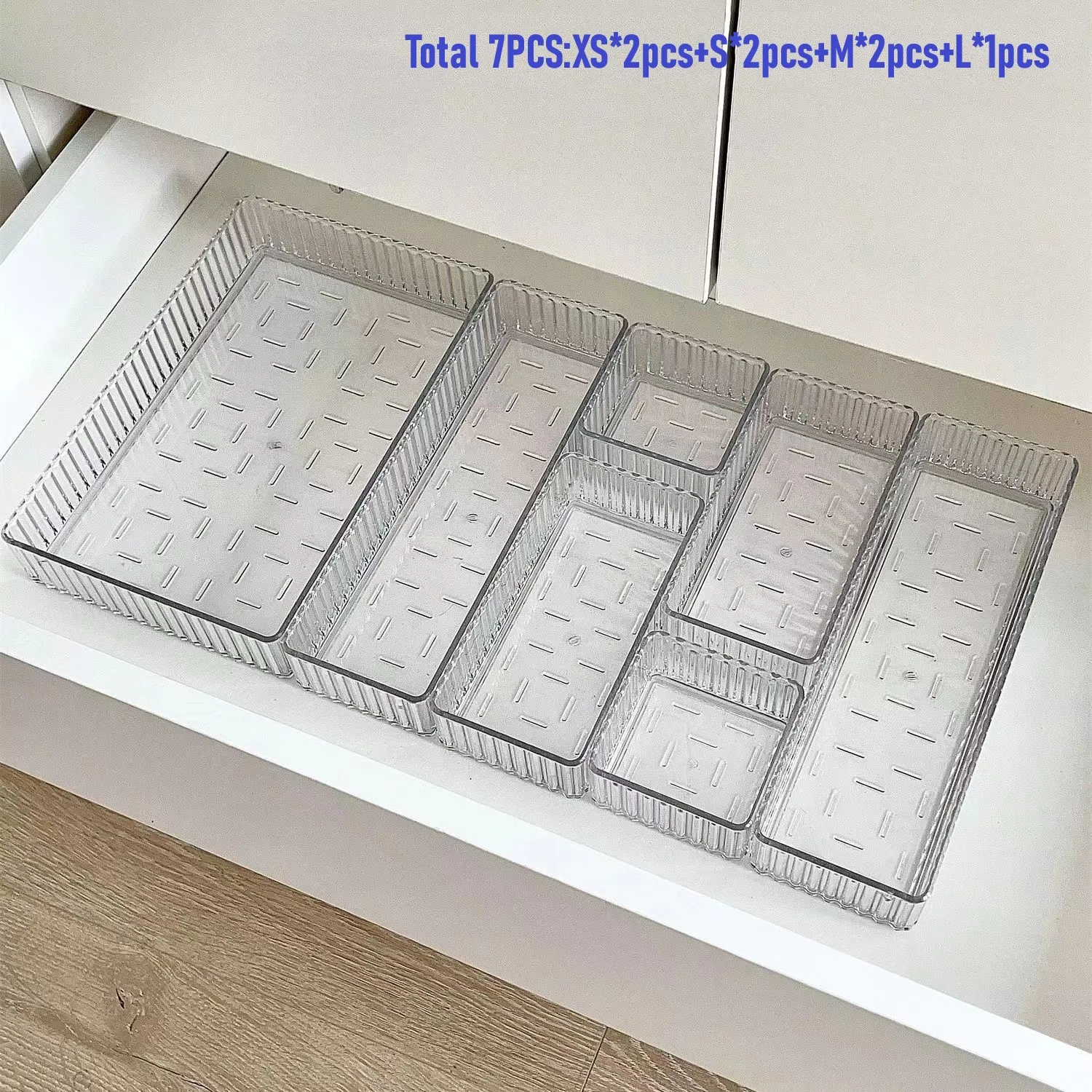 Clear Plastic Drawer Set Versatile Bathroom and Vanity Drawer Organizer for Make