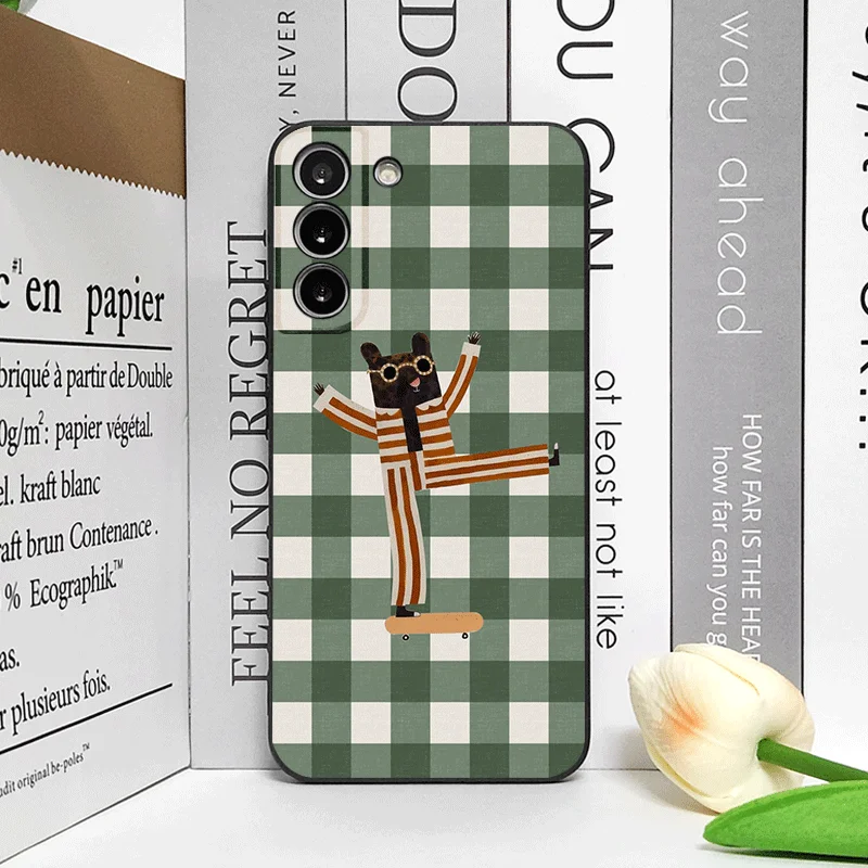 Chic Striped Plaid Animal Pattern Phone Case - Soft Cover
