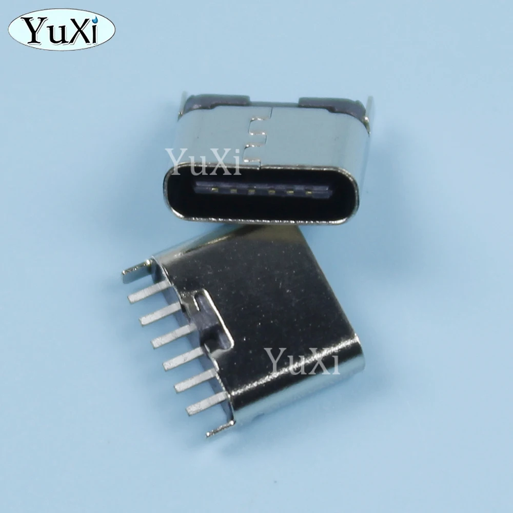 10-Pack USB Type-C Vertical Female Sockets - Fast Charge High-Speed Connectors