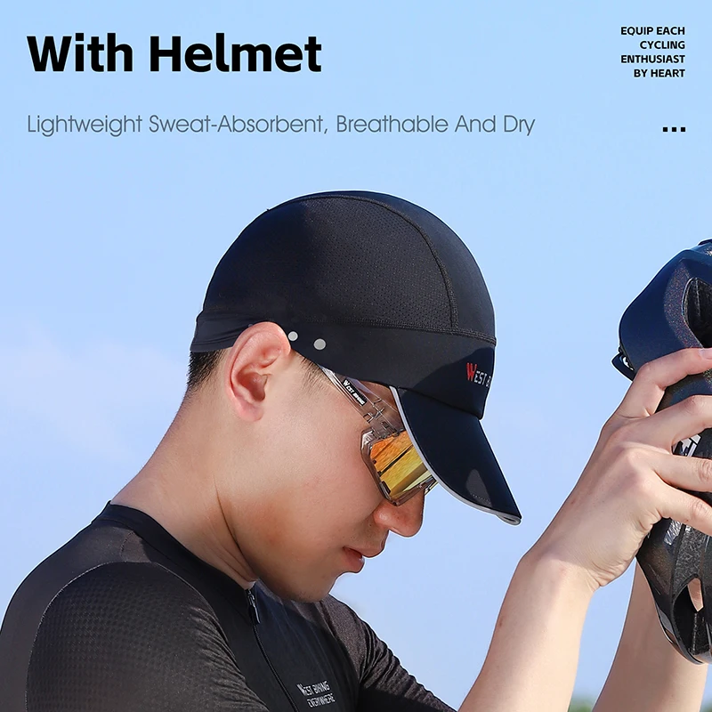 WEST BIKING 아이스 실크 사이클링 모자, 챙이 달린 여름 자외선 차단, 남성 여성 스포츠 모자, 러닝 피트니스 낚시 쿨 캡