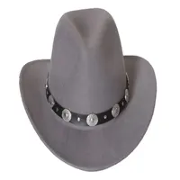 Cowboy Hat for Men Women Felt Wide Brim Cowgirl Hat with Strap 6