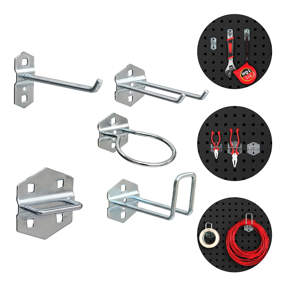 

1 Set/ 5pcs Storage Hook for Tool Organizing Storage Pegboard Hook Tools Wall Hanger