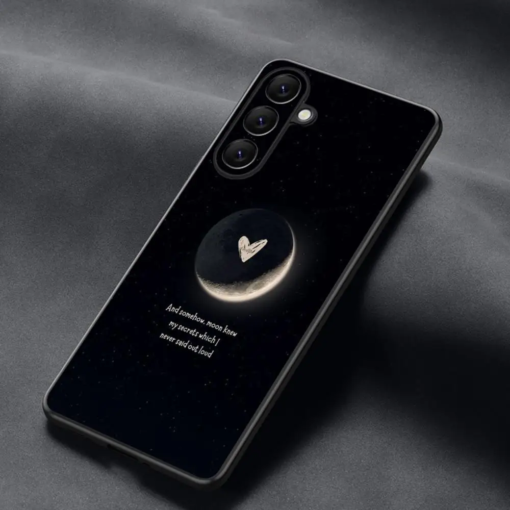 Moon Cool Design Soft Black Phone Case