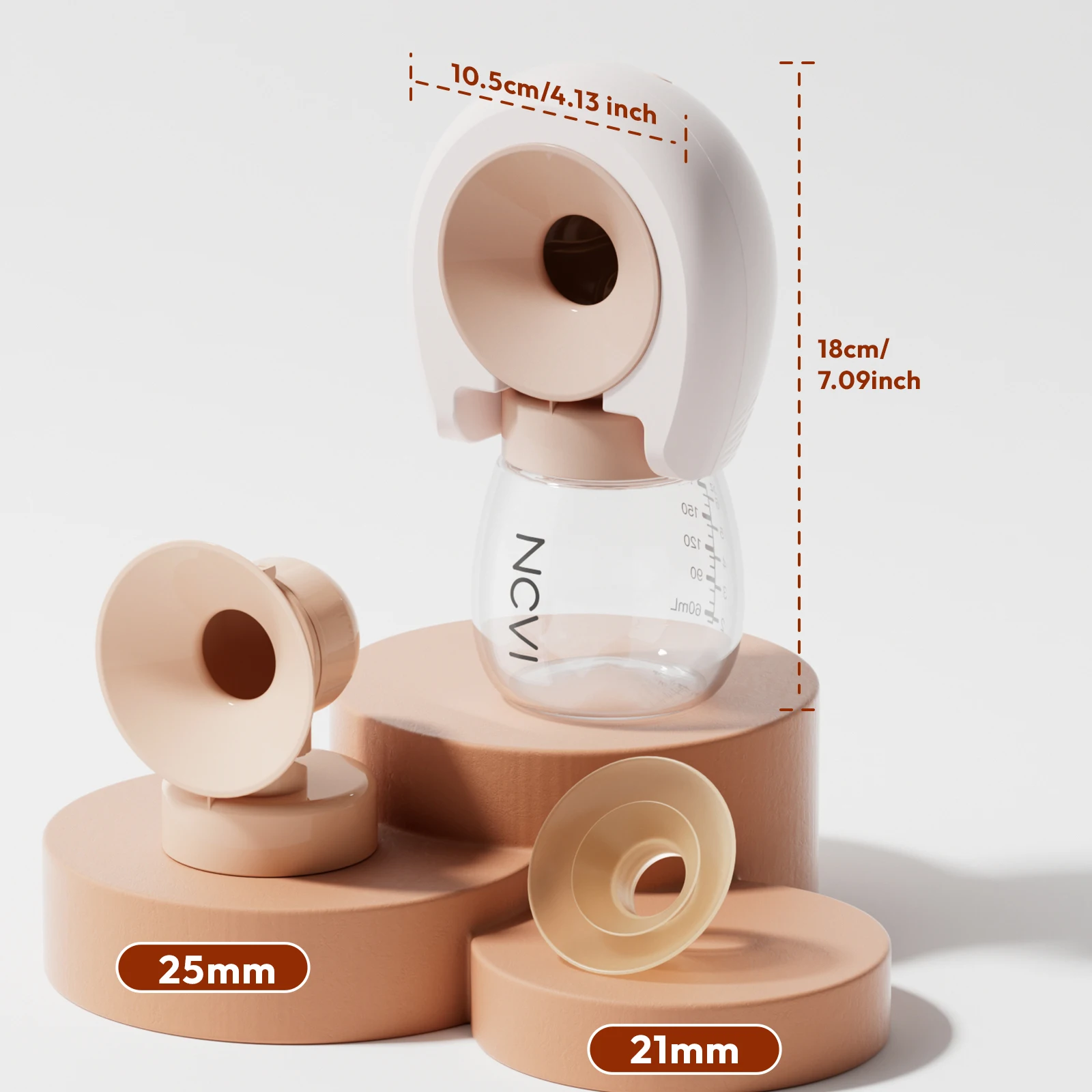NCVI Wireless Electric Breast Portable Wearable Breastfeeding Milk Pump 4 Modes & 9 Levels