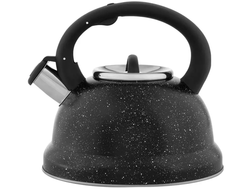 Chaleira Brinox Inox com Apito Preto Marble 2,7L Roma 4