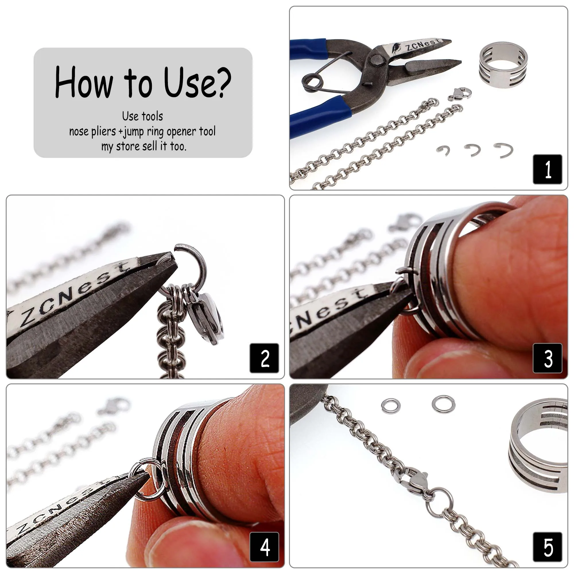 250/1000/5000PCS Stainless Steel Jump Rings 4mm 5mm 6mm 7mm 8mm