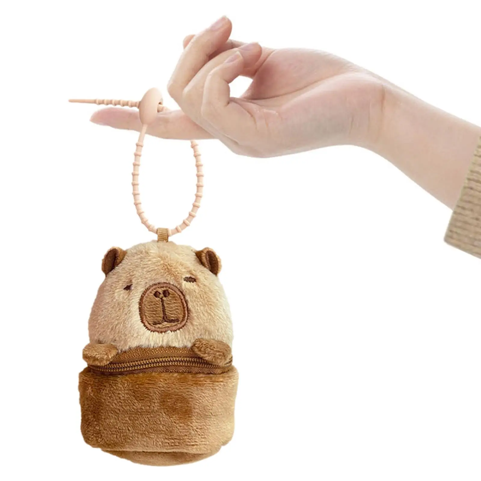 

Capybara Purse Clutch Trendy with Zipper Plush Mini Wallet Keyring Keychain for Car for Girls Boys Adults Kids New Year Gifts