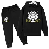 Tiger Head Kids Spring Autumn Leisure Fashion 2pcs Hoodie Sweatshirts+Pants Suits 3-13 Years Boys Girls Outfits Children Clothes 1