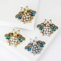 Rhinestone Bee Brooch for Women Unisex Pearl Beetle Pin Enamel Insect Lapel Pin Banquet Party Backpack Gifts Jewelry Accessories 5