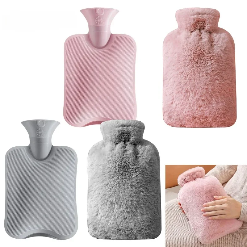 

Hot Water Bag Injection Thickened Explosion-proof Warm Waist Hot Compress Warm Handbag Female Plush Cute Hand Warmer Reusable